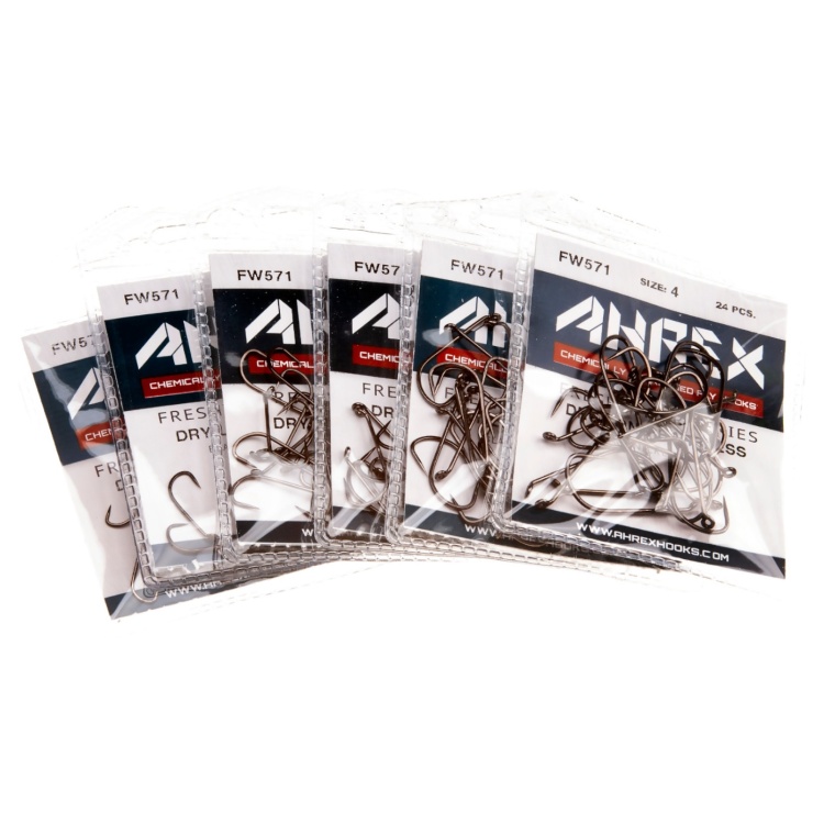 Ahrex Fw571 Dry Long Barbless #14 Trout Fly Tying Hooks